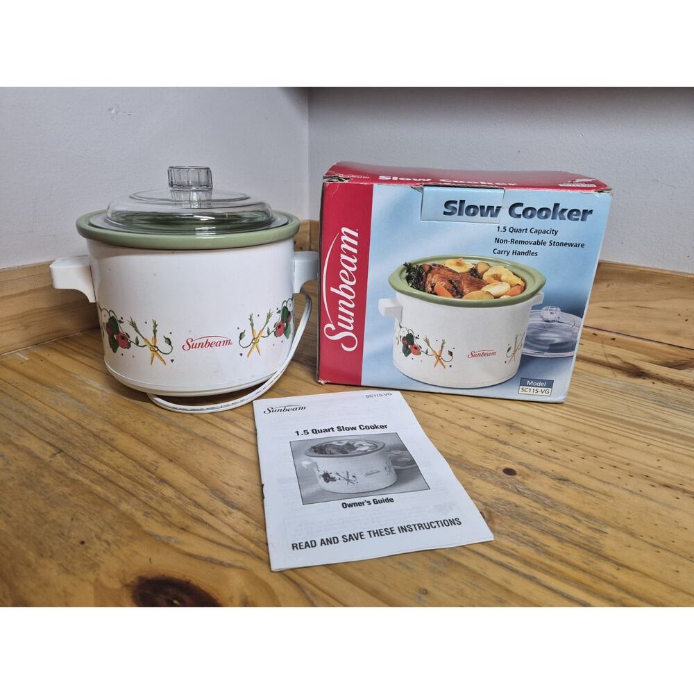 Vtg Veggie Pattern Mini Crock-Pot New In Box